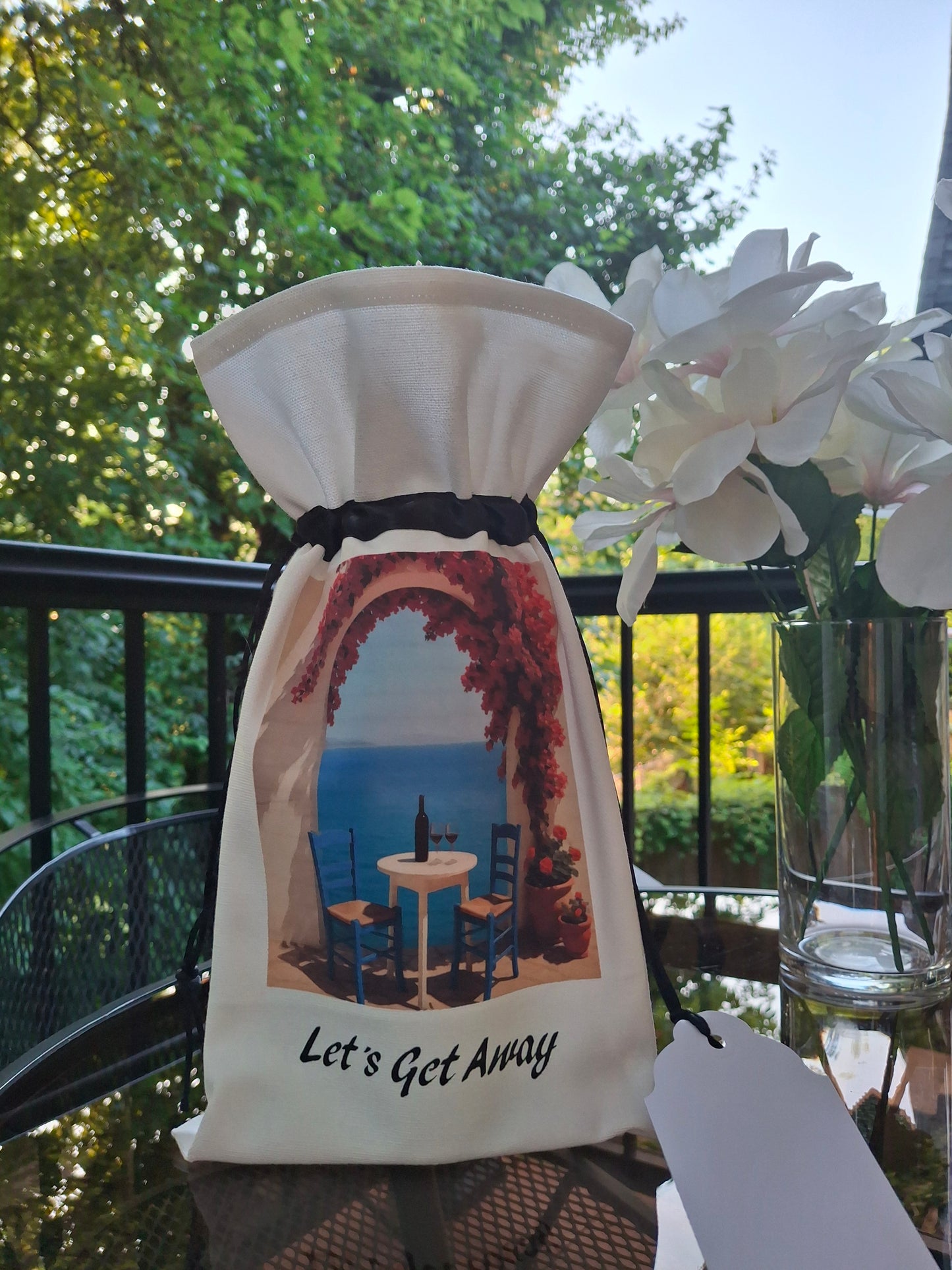 Let's Get Away Wine Bag