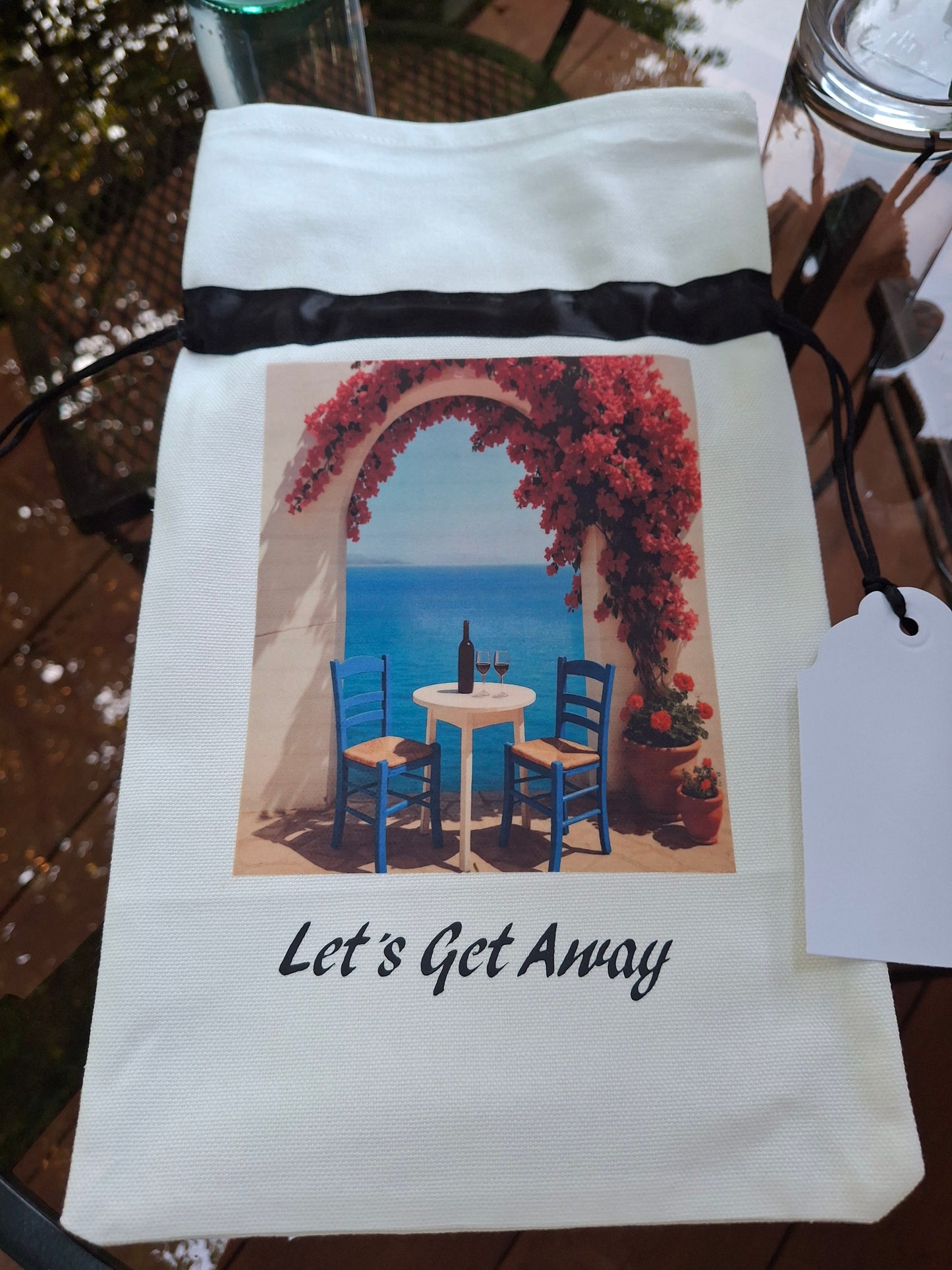 Let's Get Away Wine Bag