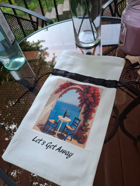 Let's Get Away Wine Bag
